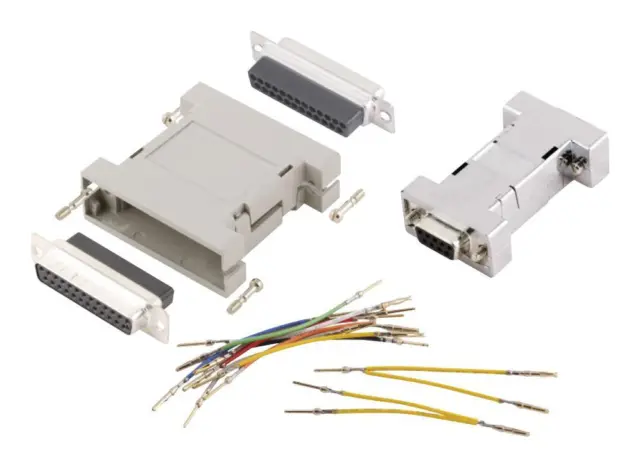 D-SUB ADAPTOR, 15POS, PLUG-RCPT, PLASTIC, D Sub Connector Adapter