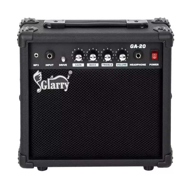 Glarry 20 W kleiner tragbarer E-Bass-Gitarrenverstärker Lautsprecher Übungsverstärker