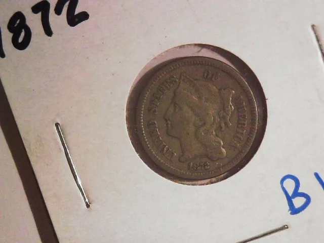 1872 Three Cent Nickel Piece