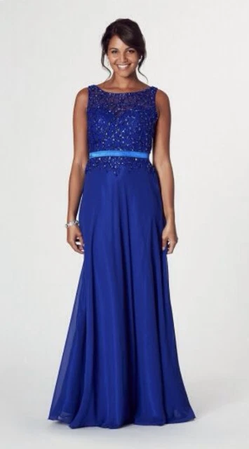Tiffanys Alexia Royal Long Evening Dress Prom Size 2 BNWT