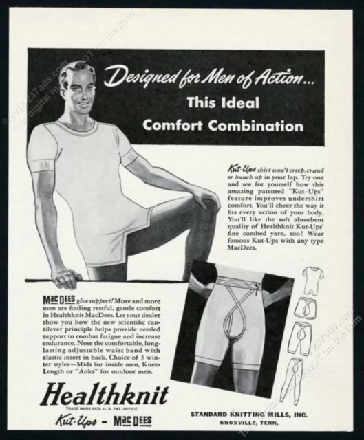 1943 Healthknit men's underwear illustrated vintage print ad