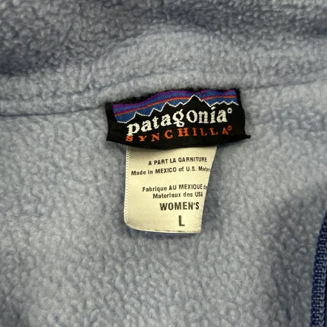 PATAGONIA SYNCHILLA BABY Blue 1/4 Zip Pullover Jacket Sweater Womens ...