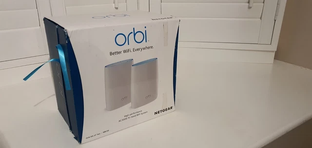 Netgear - Orbi RBK50 - White Tri-Band Router and Satellite - Used