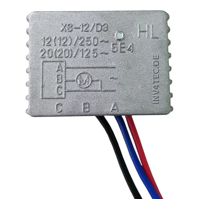 Maschinen Anlaufwiderstand 12A, 230V Elektro Sanftanlauf Soft Start mit 3 Kabel