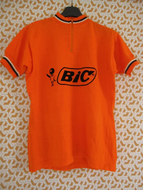 Maillot Cycliste Vintage BIC CSM PERSAN – Manches Courtes, Acrylique, Taille M