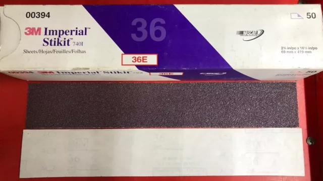 3M 00394 IMPERIAL STIKIT 740I PURPLE (25) FILE SHEETS 36E GRIT 2-3/4" x 16-1/2"