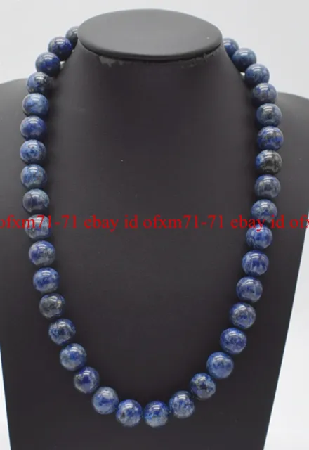 6/8/10/12mm Natural Blue Lapis Lazuli Round Gemstone Beads Necklace 18" AAA++