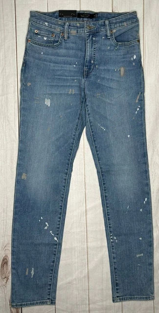 NWT Polo Ralph Lauren Womens Jeans Super Stretch Curvy Mid-Rise Skinny Leg Paint