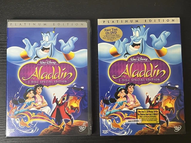 Walt Disney Aladdin 2 Disc Platinum Special Edition (DVD, 2004) w. Slipcover New