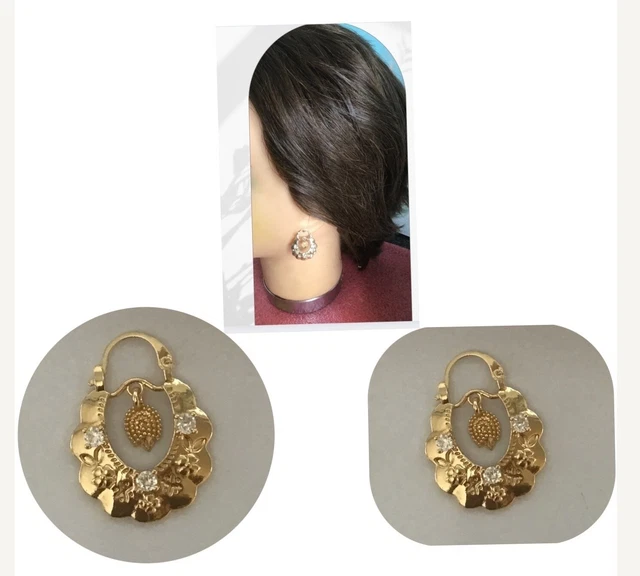 Boucles d’oreilles savoyardes en or 18 carats en coeur pour enfant