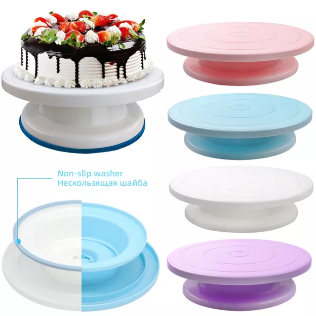 28Cm Rotating Cake Icing Deocrating Revolving Kitchen Display Stand Turntable