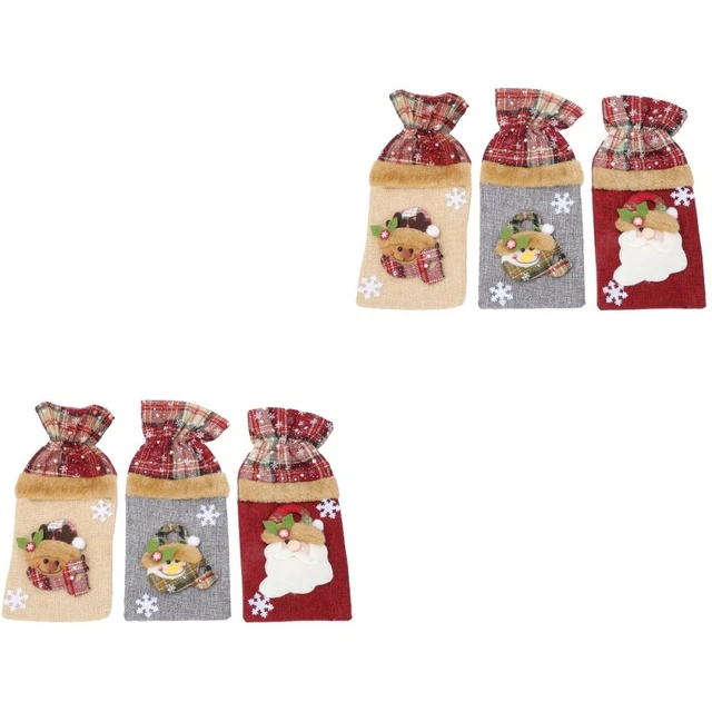 6 piezas Cubierta de botella de champán Navidad botella de vino botella decorativa