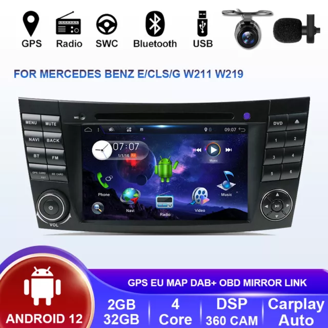 7" Autoradio For Mercedes Benz E/CLS/G W211 W219 W463 Android 12 GPS CarPlay 32G