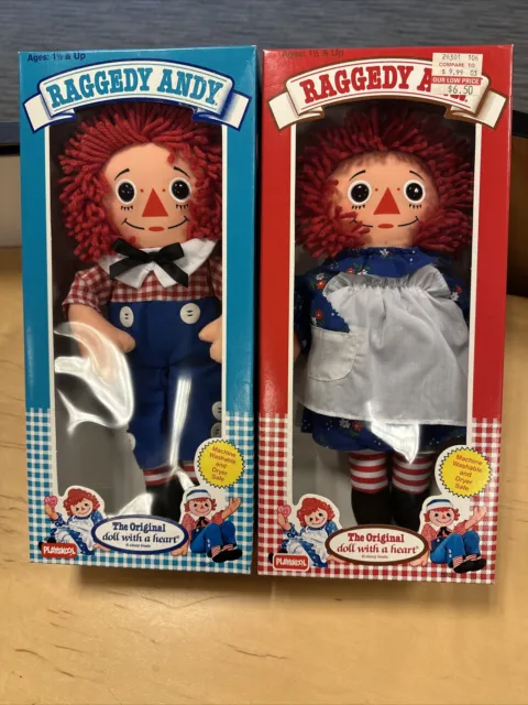 raggedy ann and andy dolls Bundle 2 Both In Original Packaging 1989 Playskool