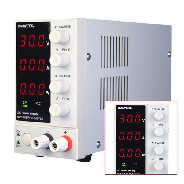 ADJUSTABLE POWER SUPPLY 30V 6A 110V Precision Variable DC Digital Lab