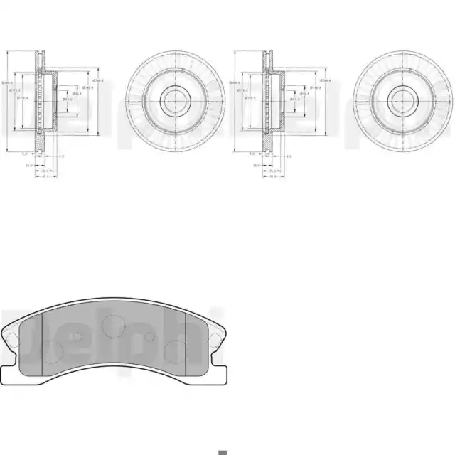 DELPHI BREMSSCHEIBEN 305mm + BELÄGE VORNE passend für JEEP GRAND CHEROKEE WG WJ