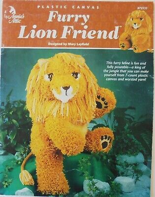 Muñeca de juguete amigo del león peludo de Annie's Attic patrones de lona de plástico