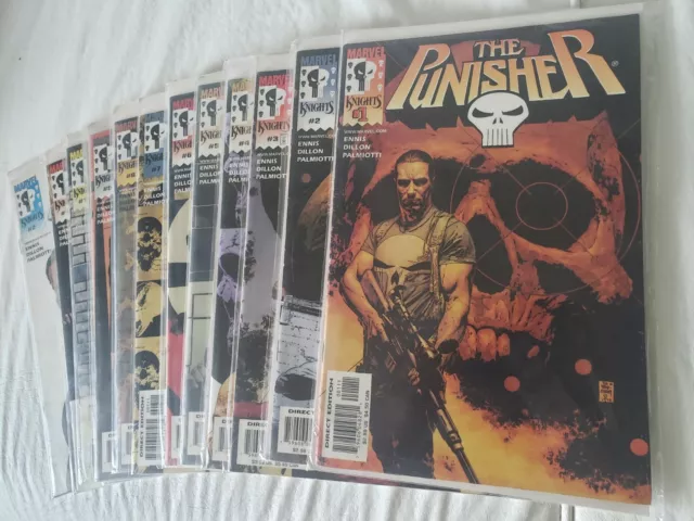 The Punisher  #1-12 + Variant (2000) Complete Set - Garth Ennis Marvel Knights🔥