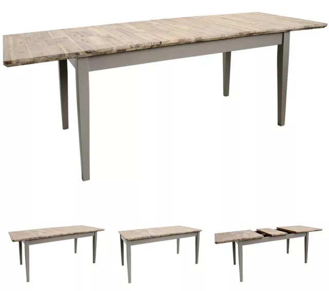 Florence rectangular extending table.Large kitchen dining table,center extension