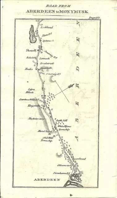 Antique map, Taylor & Skinner, Charlestoun of Aboyne to Corgarff 2