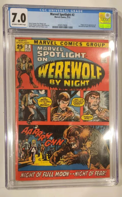 Marvel Spotlight #2 Cgc 7.0 Oww 1St Appearance Werewolf By Night Adams Cover Key