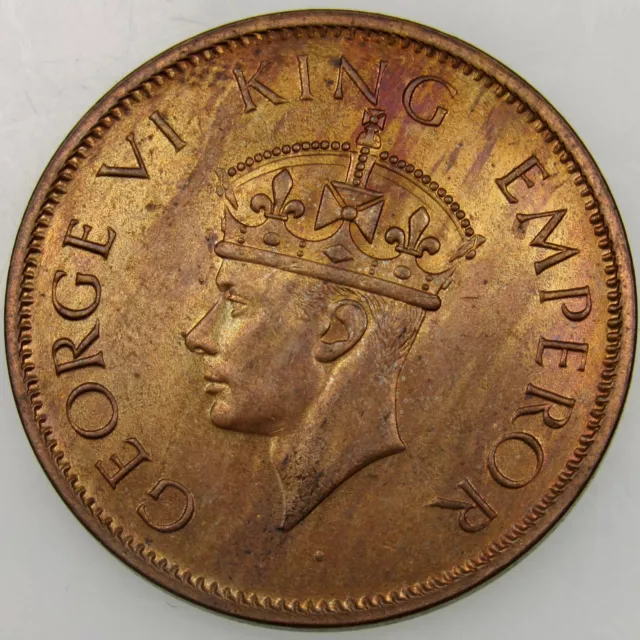 INDIA. British. George VI. ¼ Anna (1 Pice), 1942. Calcutta Mint. KM-531. Bronze.