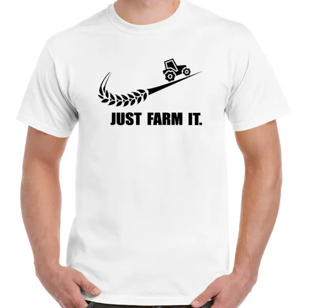 TRACTOR T-SHIRT, Driver Farmer Farming Just Farm it Mens Funny Parody Top Tee