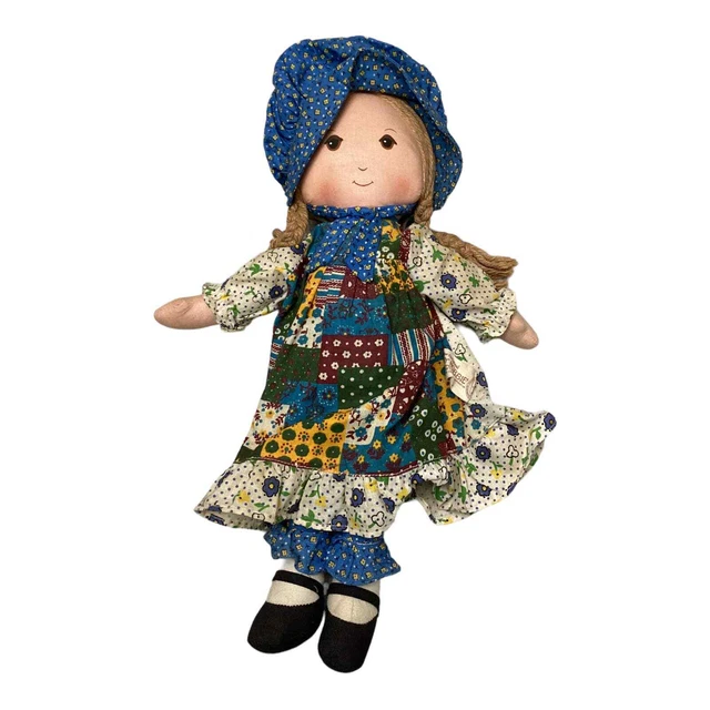 Original Holly Hobbie 1970's Knickerbocker Rag Doll in Little Prairie Dress