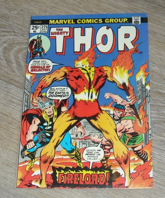 MIGHTY THOR # 225 MARVEL COMICS July 1974 FIRELORD 1st APPEARANCE w VALUE STAMP