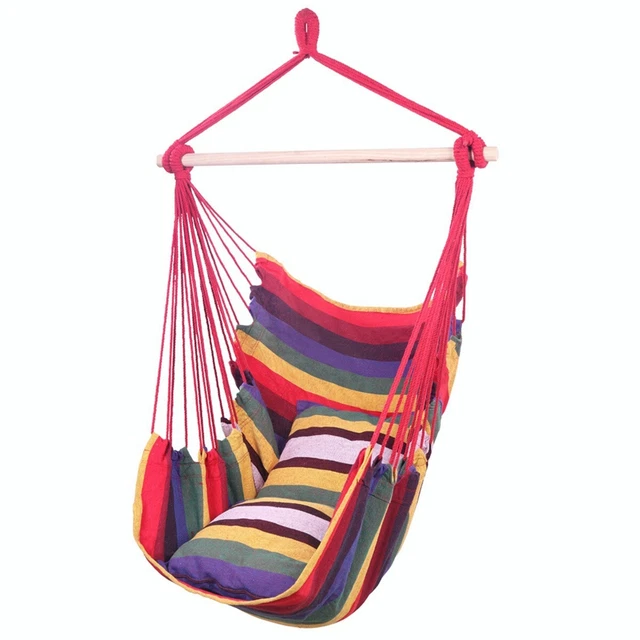 Hammock Chair with Pillow  for Indoor or Outdoor Spaces