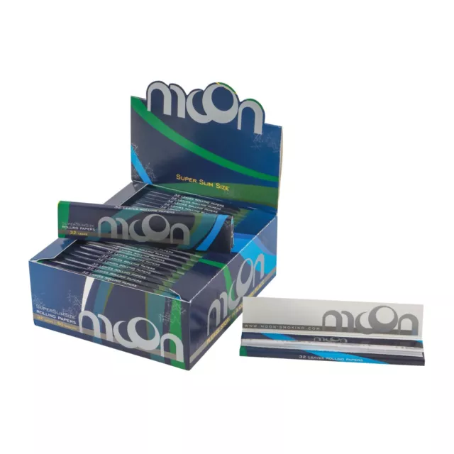 1 Box 50 Booklets Moon Blue Rice Paper Super Slim Size Rolling Papers 108*36mm