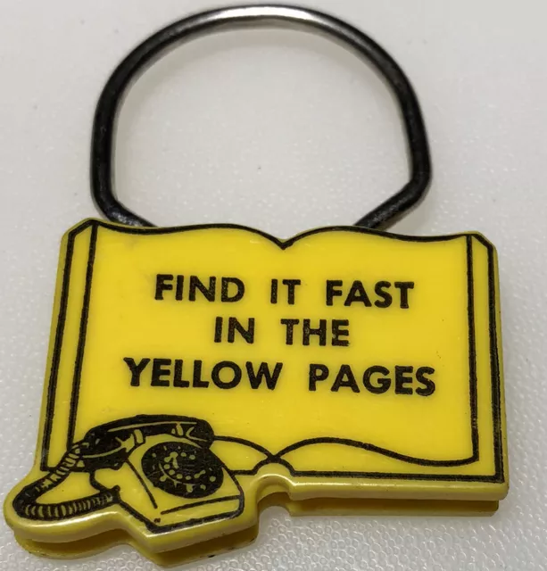 Yellow Pages Phone Book Vintage Keychain Communication Business Telephone B