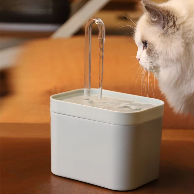 Cat Drinking Water Fountain, 1.65L Filter Cat Fountain for Cats and Small Dogs