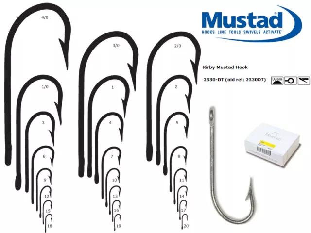 MUSTAD SEA KIRBY Hook 2330-Dt-Kirbed Point Offset Ringed/Choose Size/Pack  £10.44 - PicClick UK