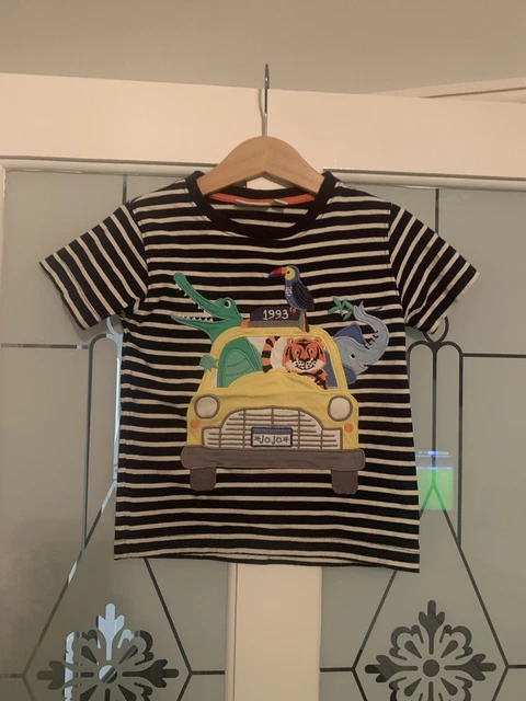 T-Shirt A Maniche Corte Ragazzi Jojo Maman Bebe Safari Truck Età 2-3 Anni In Ottime Condizioni