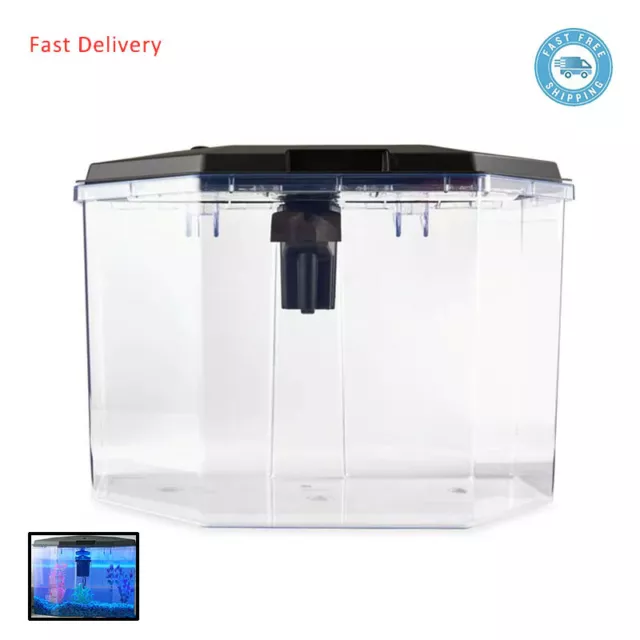 Aqua Culture 6.5-Gallon Semi-Hex Aquarium Kit Plastic with 7 Colors LED Lighting