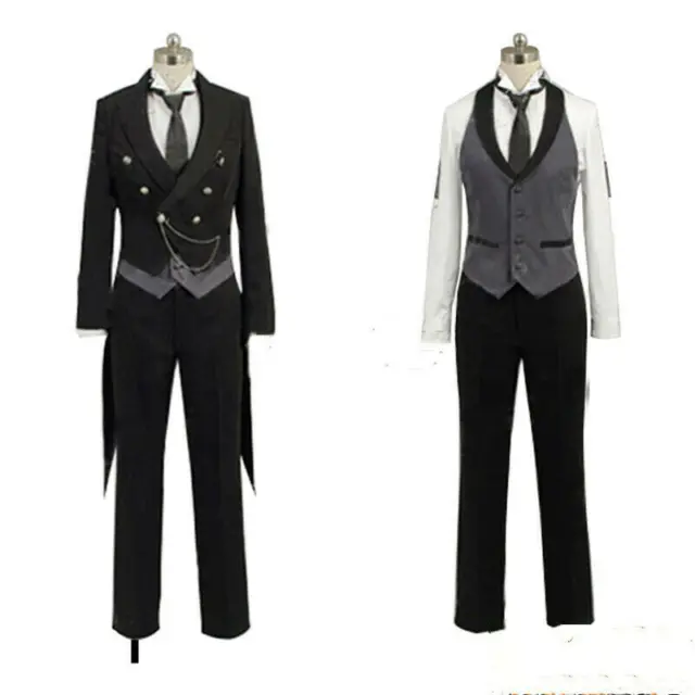 Black Butler 2 Kuroshitsuji Sebastian Michaelis Clothing Uniform Cosplay Costume