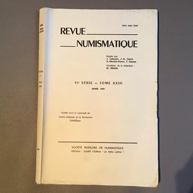 284 - REVUE NUMISMATIQUE RN 1981- Monnaies antiques Royales etc