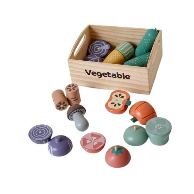 Jouet - Bois - Jeu de Découpe de Fruits et Légumes - Multicolore - Âge