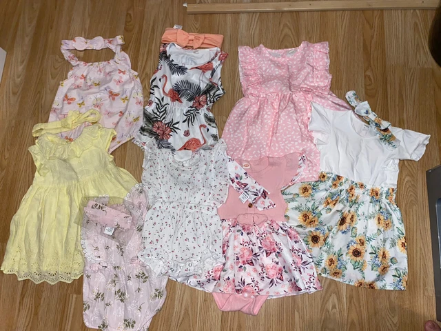 Baby girls summer bundle Dresses, Rompers, Headbands, 12-18months  F&F SHEIN
