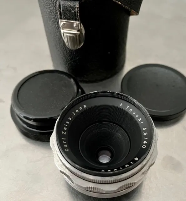 Für PRAKTINA Carl Zeiss JENA Tessar 4,5/40mm Objektiv lens & caps - case