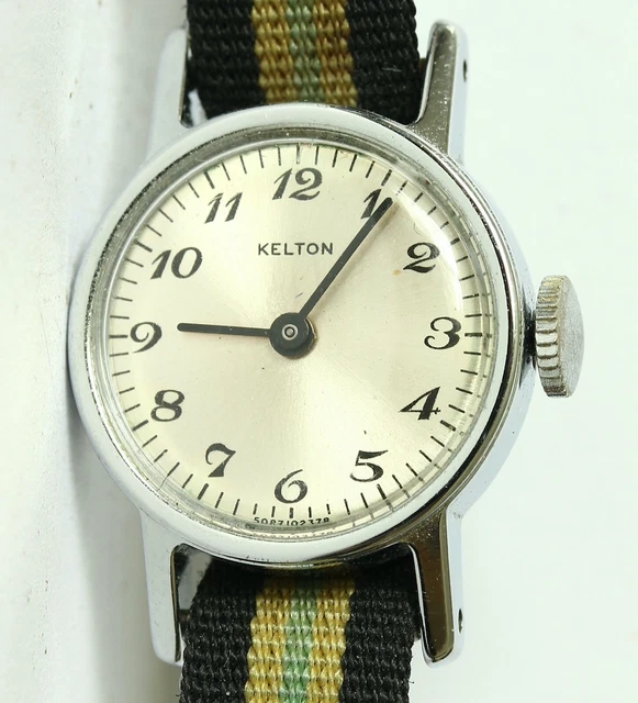 Montre Mécanique Ancienne KELTON – Boîtier Acier, Sans Verre, à Réviser