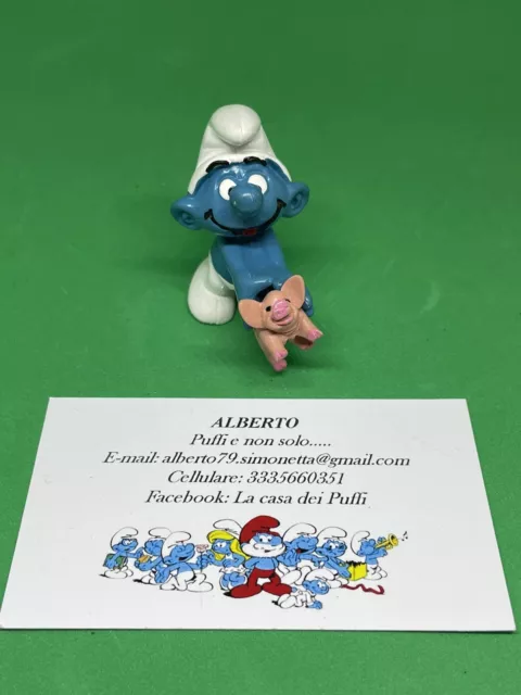 Puffi Smurfs Puffo Smurf Pubblicitario Promotional Maialino Sc040 Scci With Pig