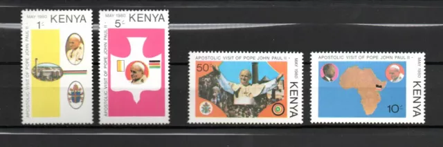 Kenia 1980 Satz 165/68 Papstbesuch in Afrika schon Postfrisch