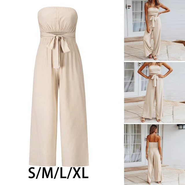 Combinaisons pantalons longs mode épaules dénudées dos nu sexy pour dames de