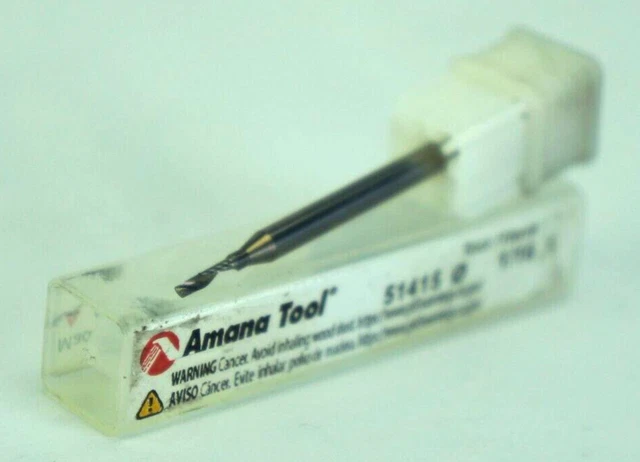 Amana 51415 Carbide Spiral 'O' Flute Plastic 1/16 x 1/4 Router Bit 1/8 Shank