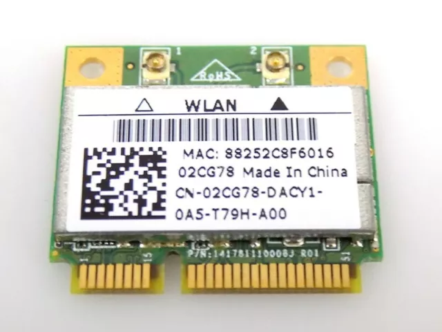 Dell 2CG78 Ersatzteil: WLAN Wifi Wireless Bluetooth Card Board Half Mini PCI-E