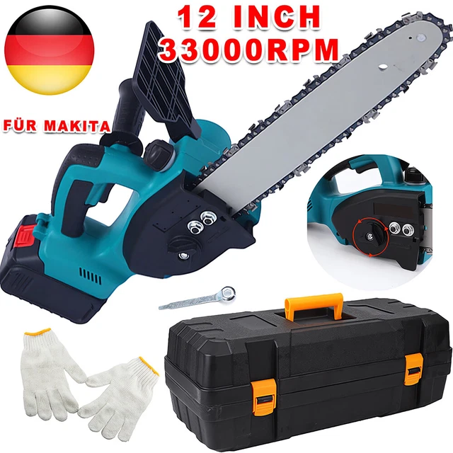 Motosega A Batteria, Motosega A Batteria Da 4 Pollici, Mini Motosega Elettrica Portatile Per Rami Di Alberi Giardino 2 Batterie Da 55 Ore Caricabatterie Compatibile Con Batterie Makita 81229412 - Foto 9