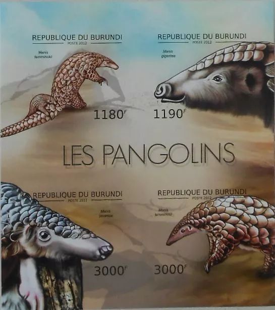 Pangolines fauna Burundi m/s Sc.1192 MNH #BUR12606a IMPERF