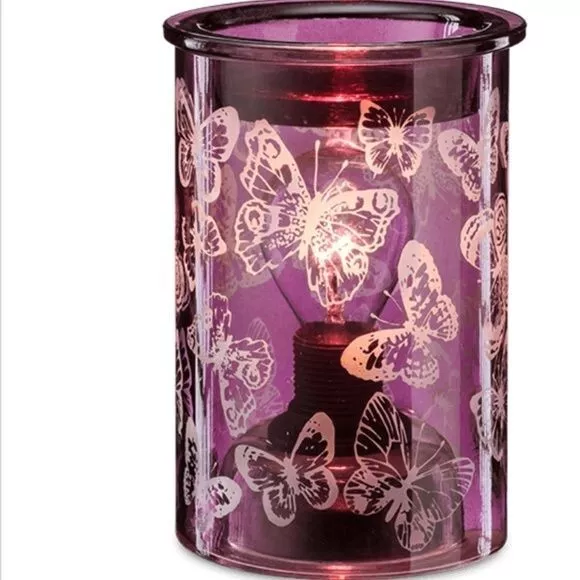 SCENTSY WINGS Wax Warmer BUTTERFLY Full Size BOHO Glass BEAUTIFUL purple ombre